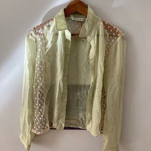 Charlotte Ronson sheer delicate button up blouse